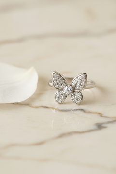 S925 Sterling Silver Butterfly Ring — The Opulent Edit